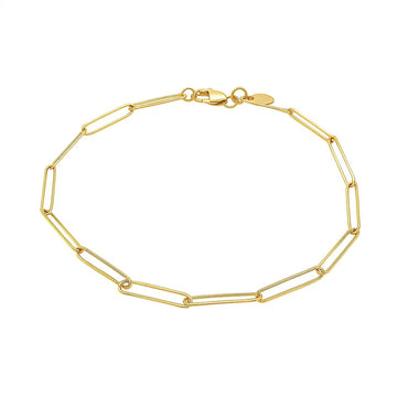 14k Yellow Gold Wire Paperclip Bracelet  (2.70 mm)