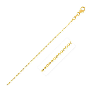 14k Yellow Gold Round Cable Link Chain (1.30 mm) - Peelerie