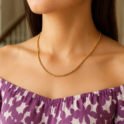 14k Yellow Gold Bead Chain (2.50 mm) - Peelerie