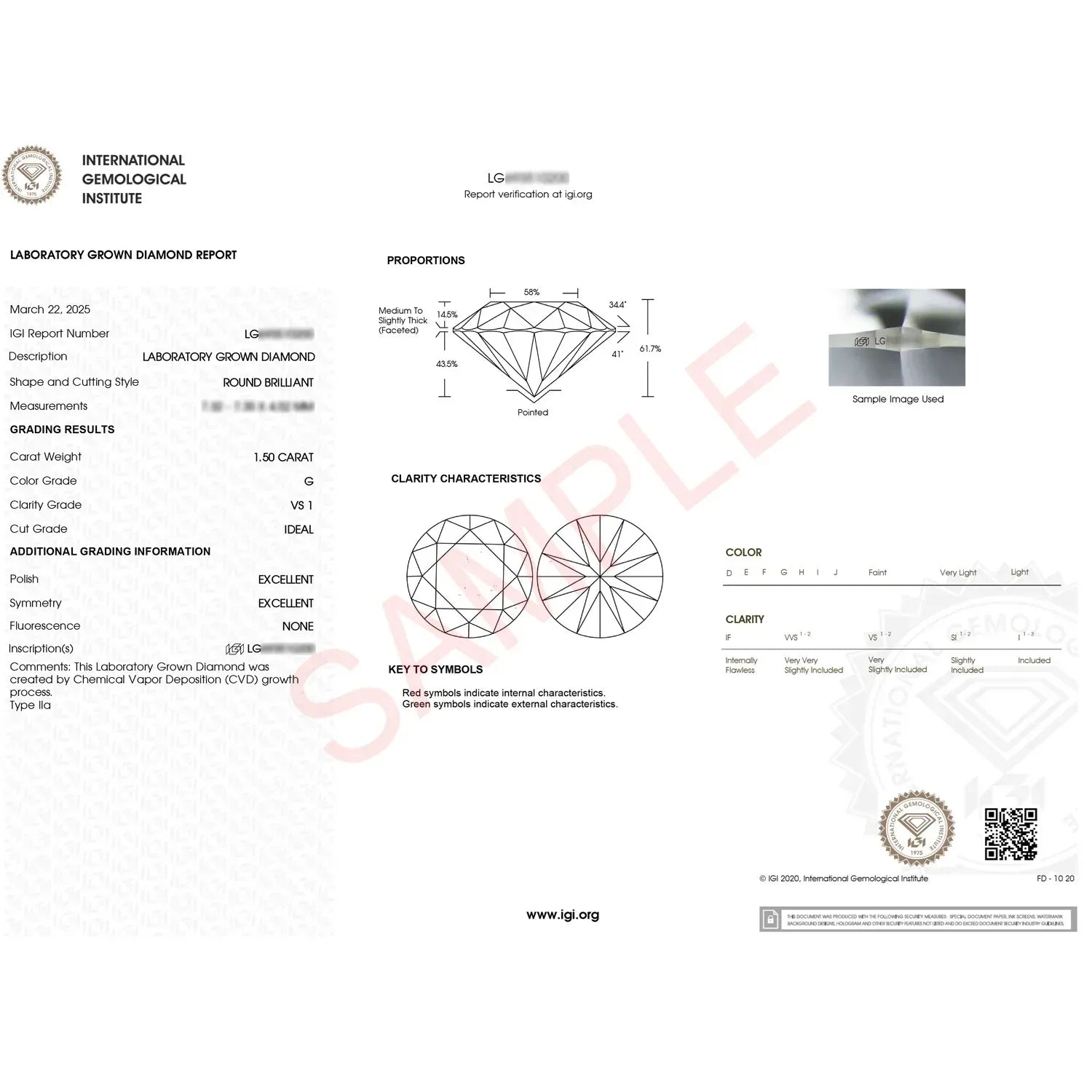 1 1/2 Carat Round Lab Grown IGI G/VS1 Diamond Ring in 10K White Gold - Peelerie