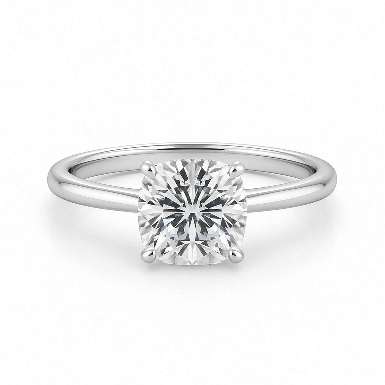10k white gold ring set with lab-grown diamonds