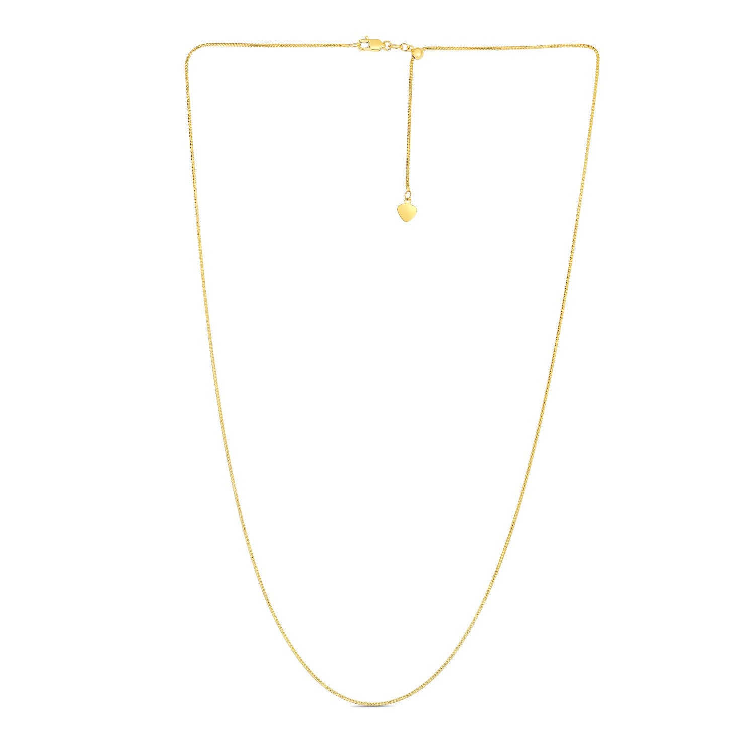 14k Yellow Gold Adjustable Franco Chain (1.00 mm) in a sleek high-contrast midnight luxury editorial style