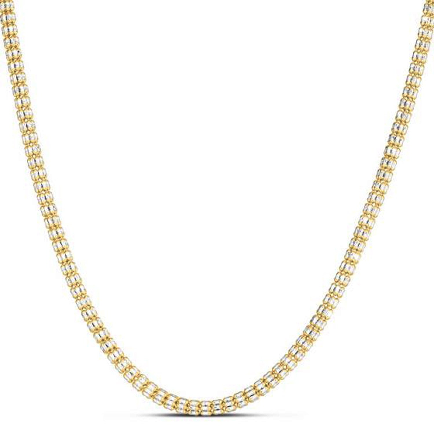 Ice Barrel Chain in 14k Yellow Gold (3.23 mm) in a sleek high-contrast midnight luxury editorial style