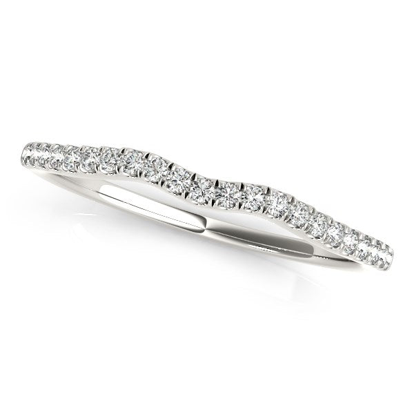 14k White Gold Wave Theme Diamond Wedding Band (1/8 cttw) in a sleek high-contrast midnight luxury editorial style