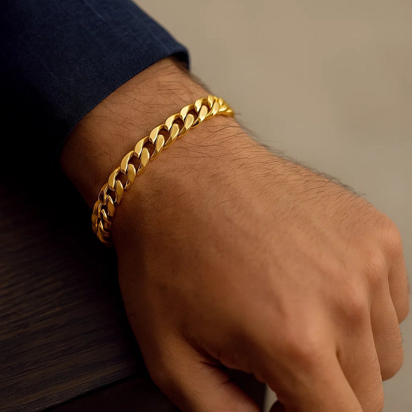 14k Yellow Gold Semi Solid Miami Cuban Bracelet (10.70 mm)