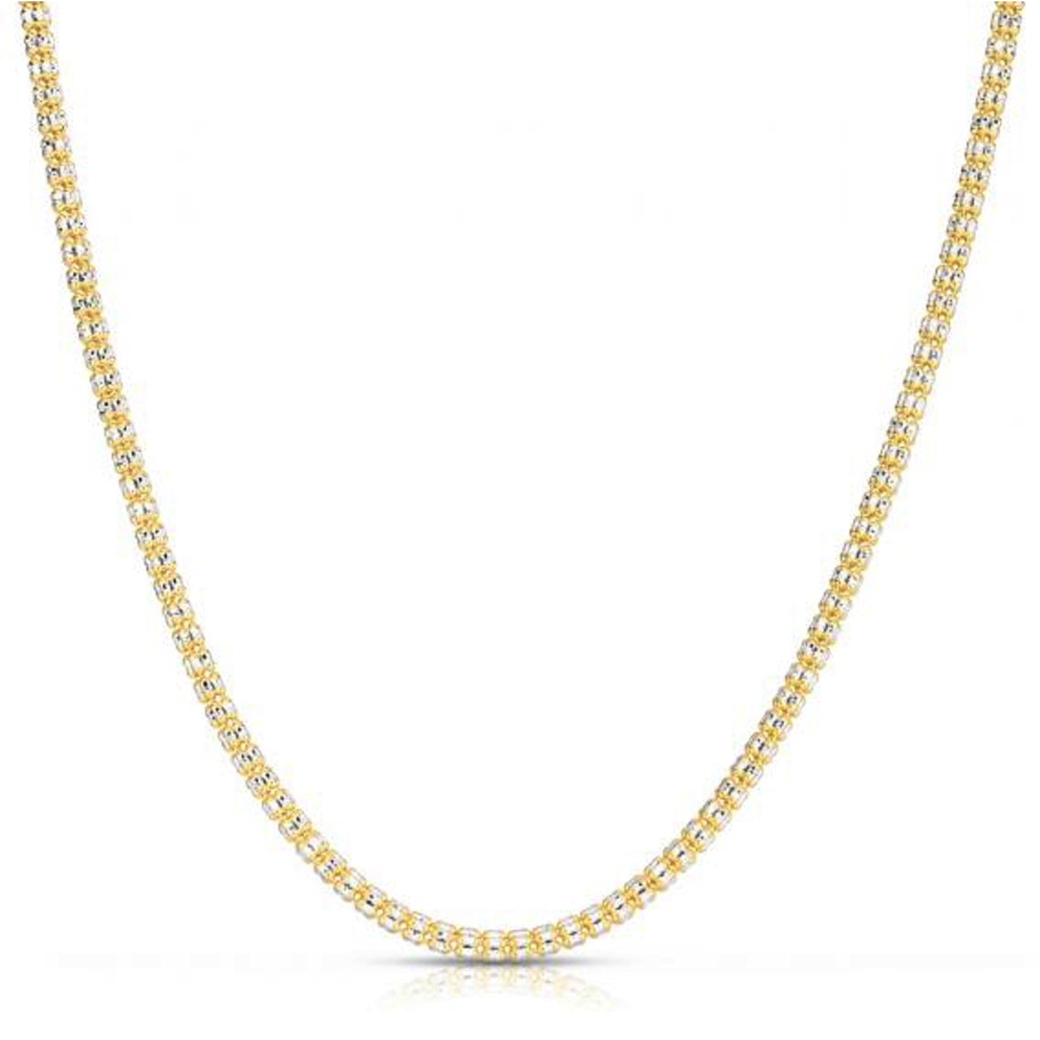 Ice Barrel Chain in 14k Yellow Gold (3.14 mm) in a sleek high-contrast midnight luxury editorial style