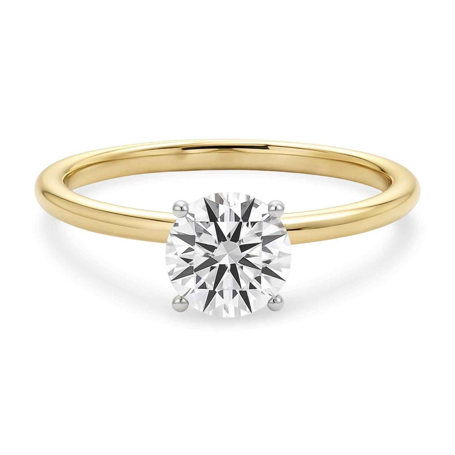 14k yellow gold ring set with lab-grown diamonds