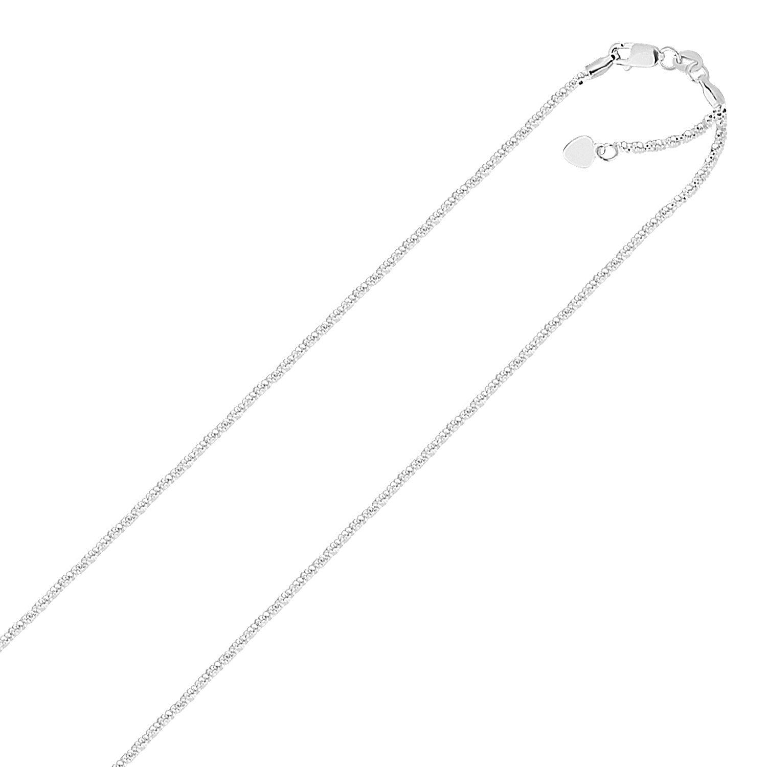 Sterling Silver 1.5mm Adjustable Sparkle Chain (1.50 mm) in a sleek high-contrast midnight luxury editorial style