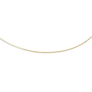 14k Yellow Gold Round Omega Necklace with Diamond Cuts (1.5 mm)