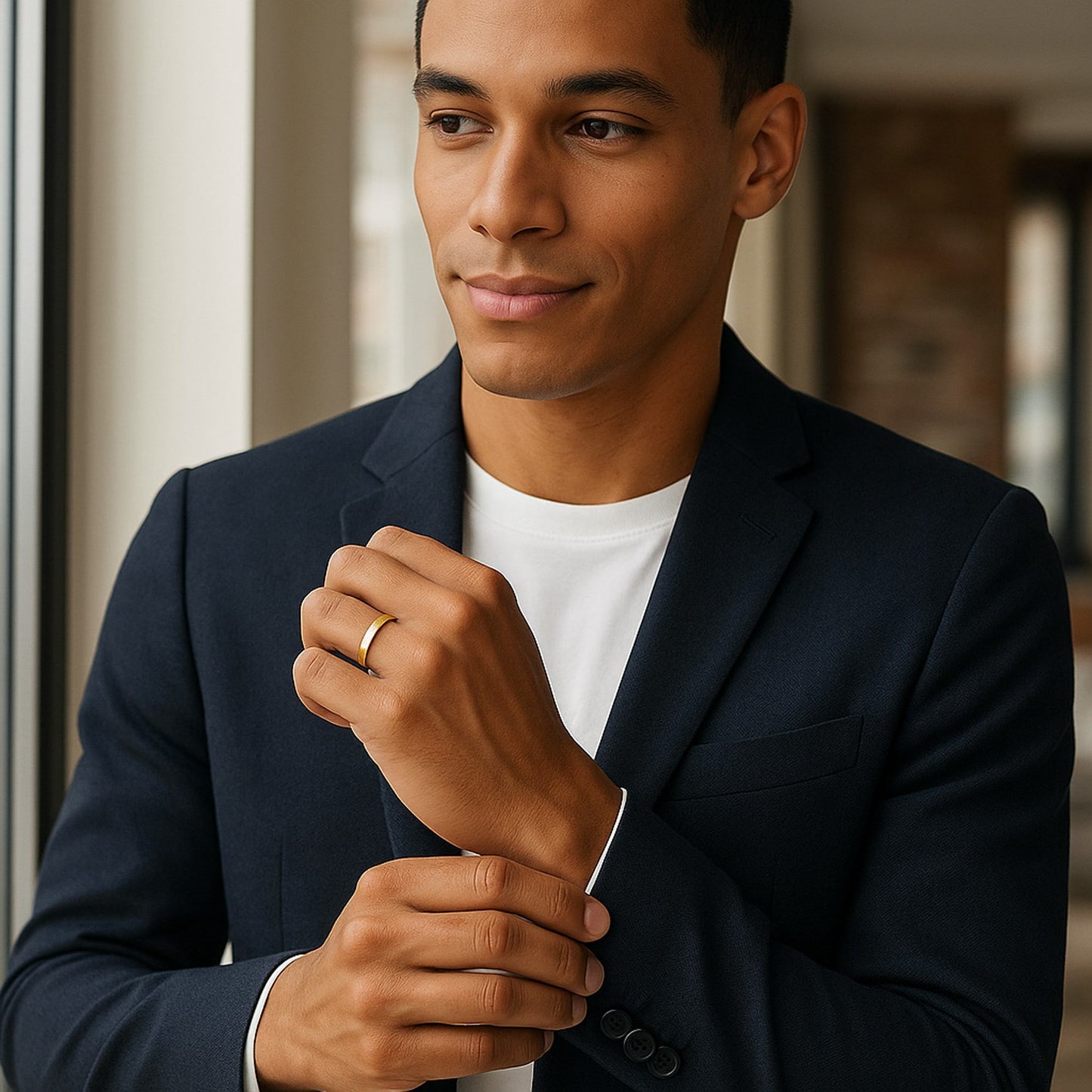 Peelerie jewelry piece in gold midnight luxury editorial product photo, high-contrast studio lighting