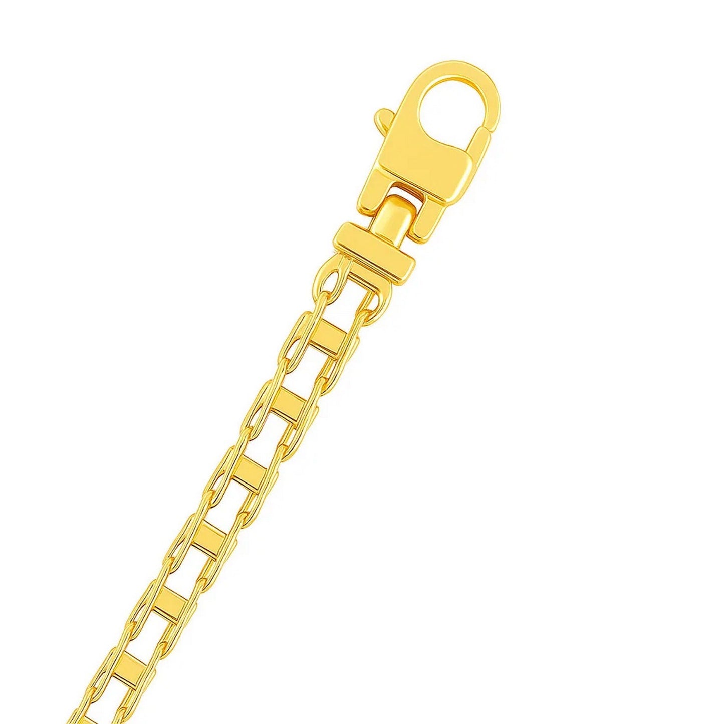 14k Yellow Gold Mens Bracelet with Rail Motif Links (5.00 mm)