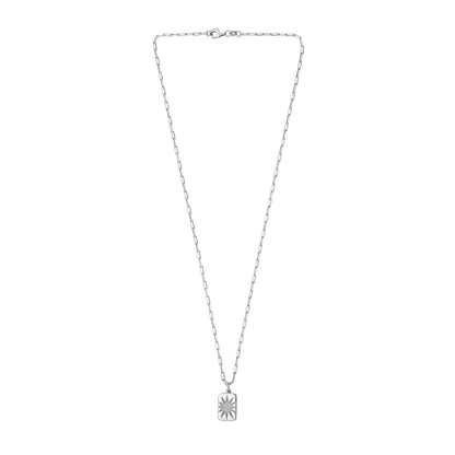 Sterling silver, rhodium plated necklace set with cubic zirconia