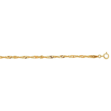 10k Yellow Gold Singapore Bracelet (2.20 mm)