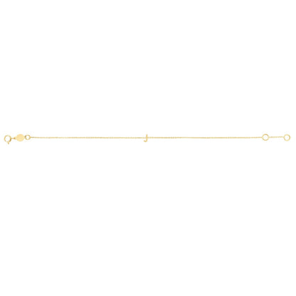 14K Yellow Gold Mini Initial J Bracelet