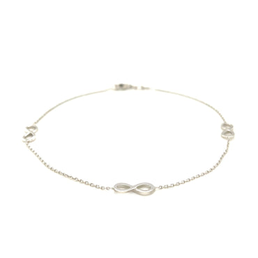 Sterling Silver Anklet with Infinity Symbols - Peelerie