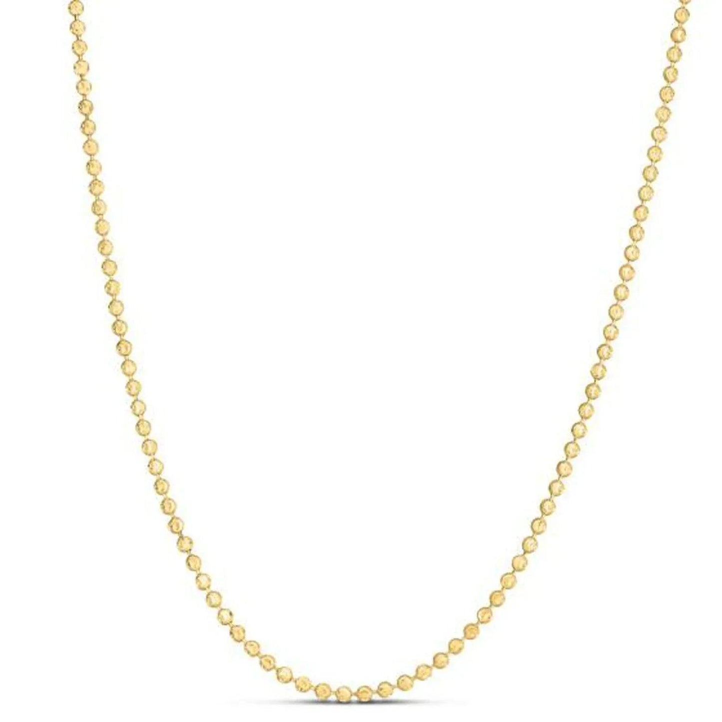 Moon Cut Bead Chain in 14k Yellow Gold (2.50 mm) - Peelerie