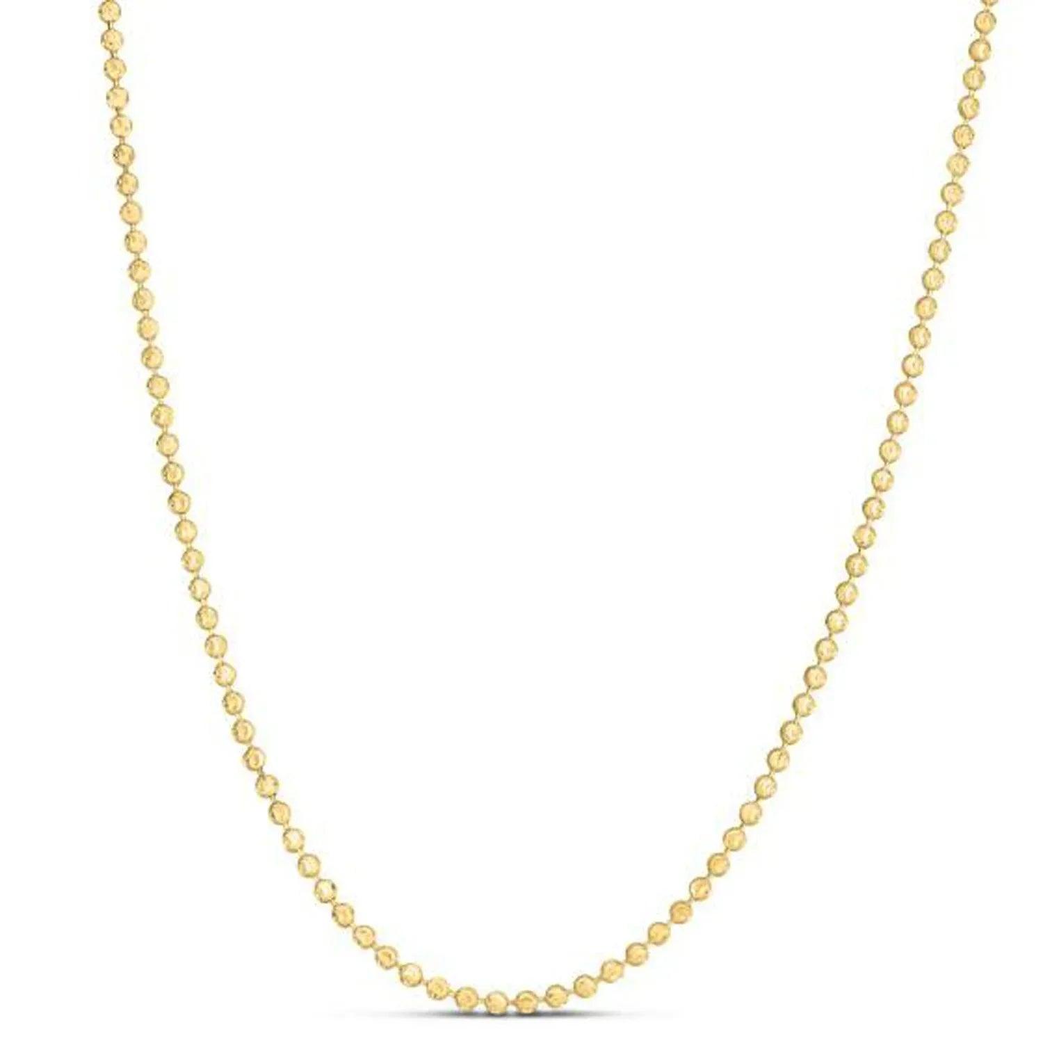 Moon Cut Bead Chain in 14k Yellow Gold (2.50 mm) - Peelerie