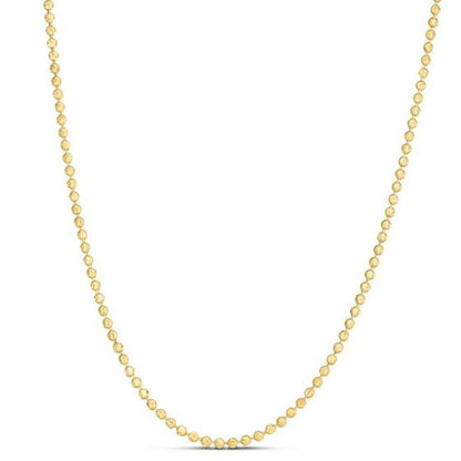 Moon Cut Bead Chain in 14k Yellow Gold (2.50 mm) - Peelerie