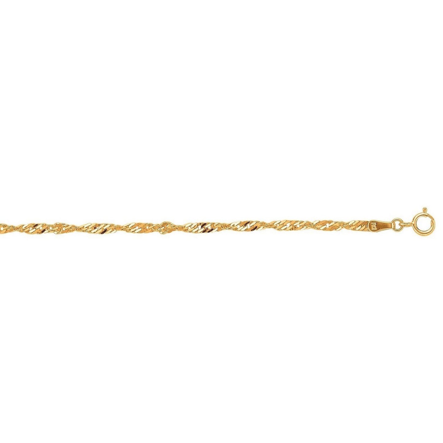 10k Yellow Gold Singapore Bracelet (1.50 mm)