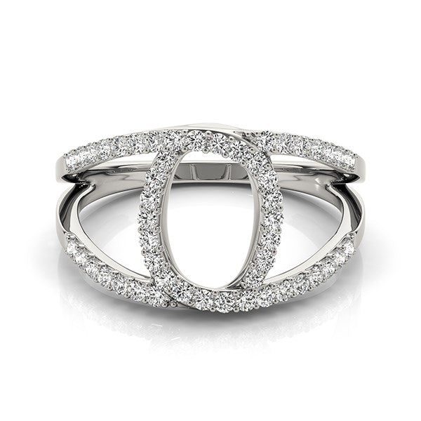 14k White Gold Diamond Loop Style Dual Band Ring (1/2 cttw) - Peelerie