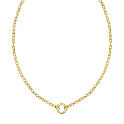 14K Yellow Gold Push Lock Charm Necklace (4.20 mm)