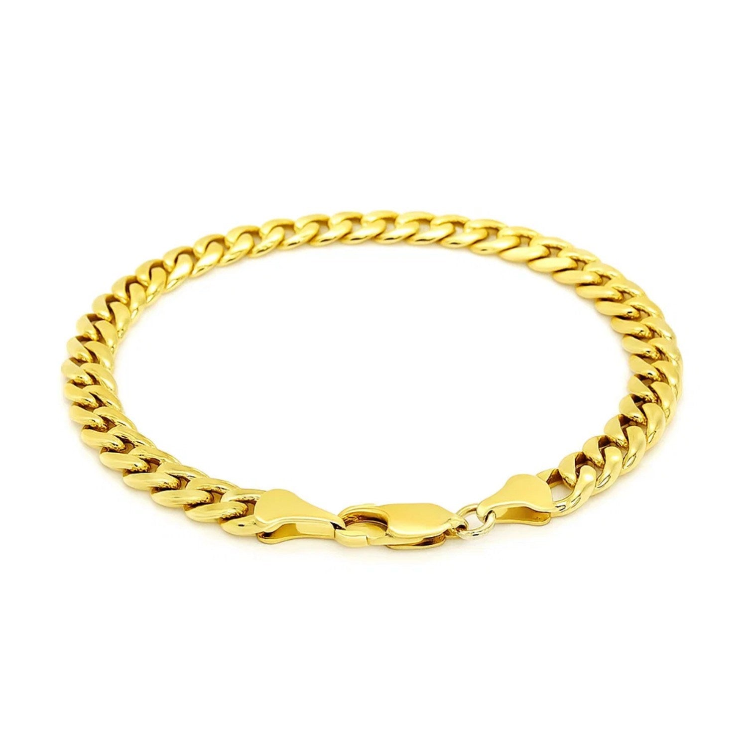 10k Yellow Gold Light Miami Cuban Bracelet (7.00 mm) - Peelerie