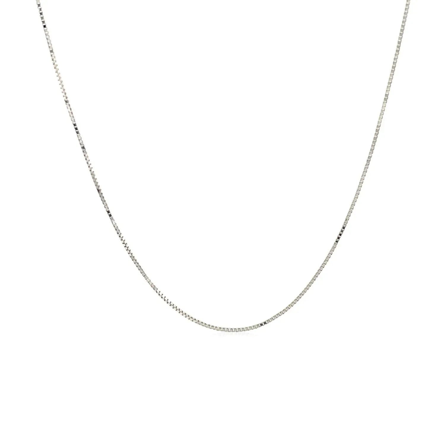 10k White Gold Classic Box Chain (0.45 mm) - Peelerie