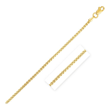 14k Yellow Gold Round Box Chain (1.3 mm) - Peelerie