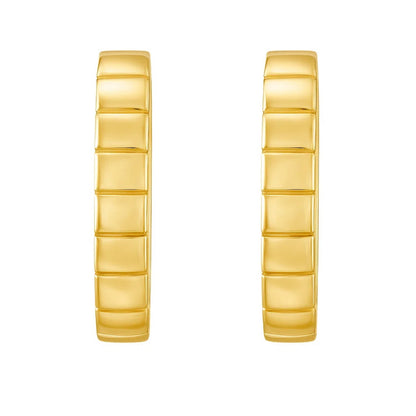 14K Yellow Gold Fancy Oval Hoop Earrings