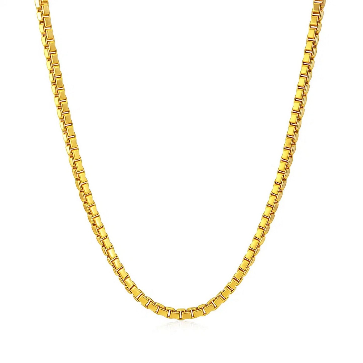 14k Yellow Gold Semi Solid Box Chain (2.10 mm)