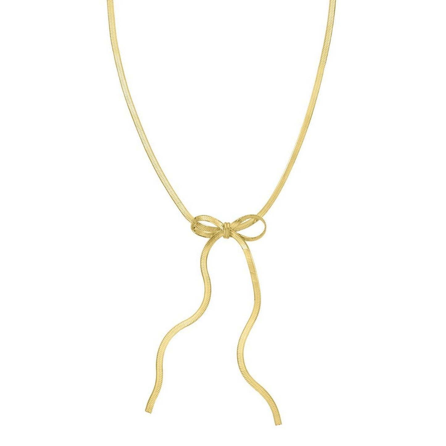 Sterling Silver Gold Plated Snake Bow Necklace