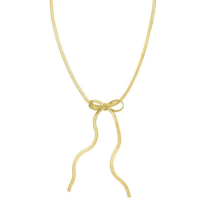 Sterling Silver Gold Plated Snake Bow Necklace