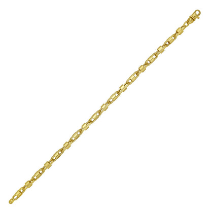 14K Yellow Gold Square Byzantine Chain Bracelet (2.00 mm)
