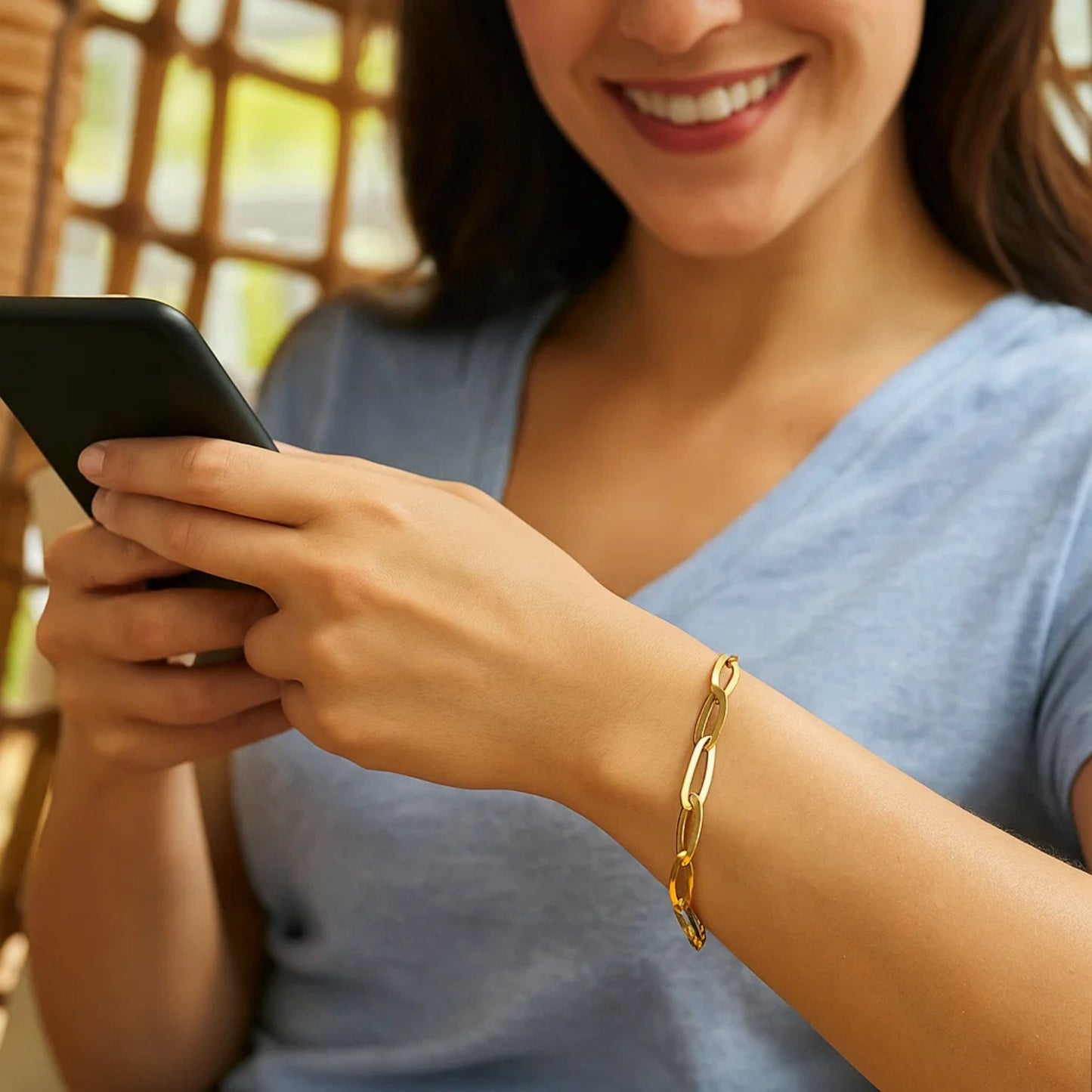 14k Yellow Gold Italian Oval Links Bracelet (5.40 mm)