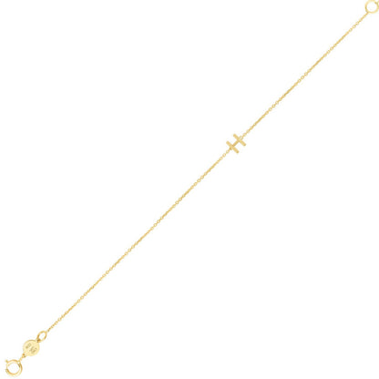 14K Yellow Gold Mini Initial H Bracelet