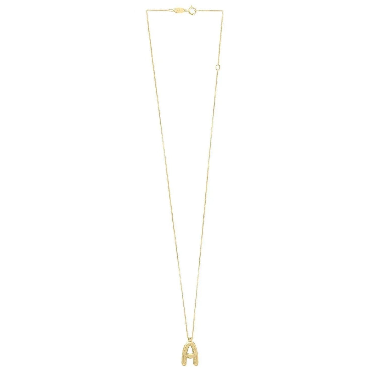 14K Yellow Gold Helium Initial A Pendant - Peelerie