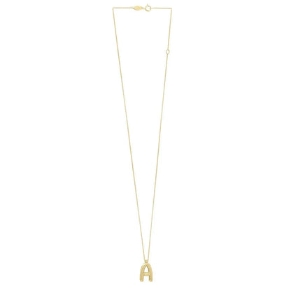 14K Yellow Gold Helium Initial A Pendant - Peelerie