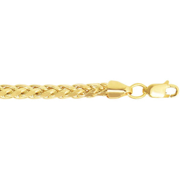 14k Yellow Gold Diamond Cut Round Franco Bracelet (4.10 mm)