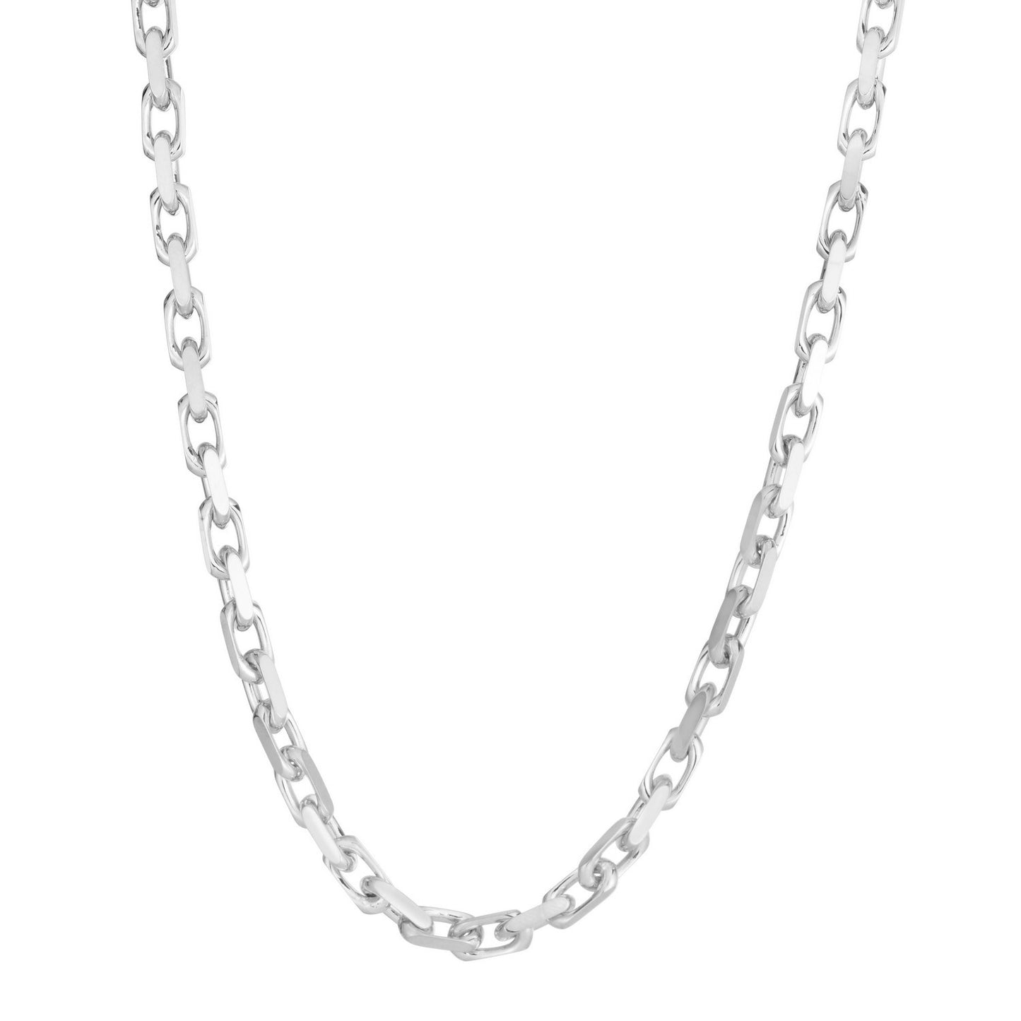 Sterling Silver Rhodium Plated French Cable Chain (5.60 mm)