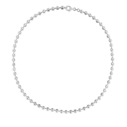 Sterling Silver Rhodium Plated Moon Cut Bead Chain (5.00 mm)