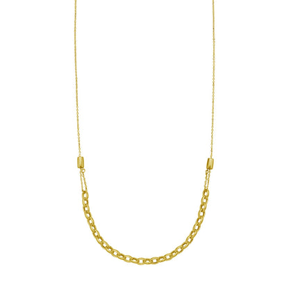 14K Yellow Gold Adjustable Rolo Link Necklace