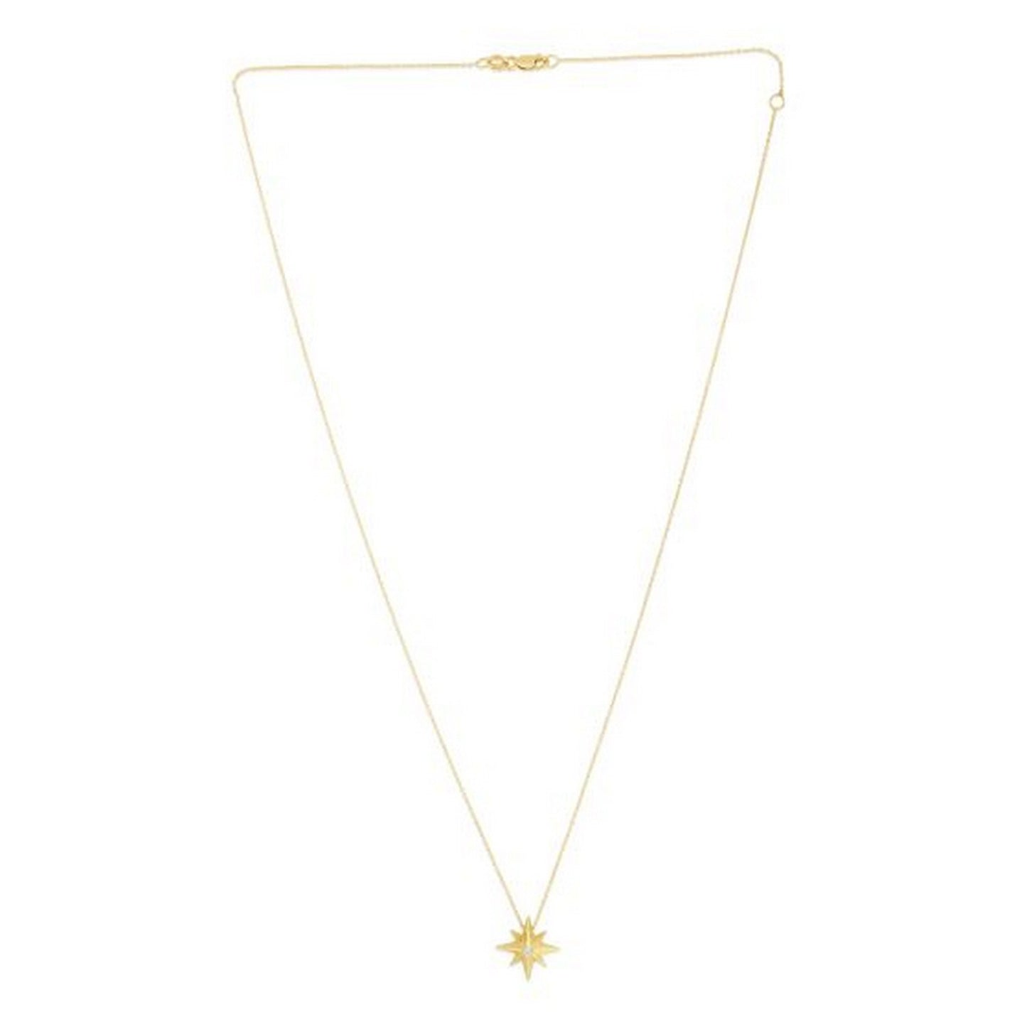 14k Yellow Gold High Polish North Star Necklace