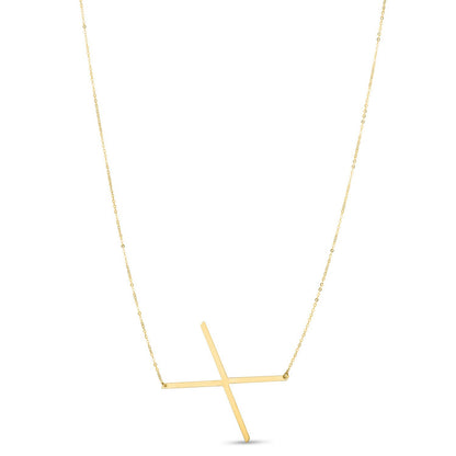 14K Yellow Gold Yours Truly Large Initial X Necklace