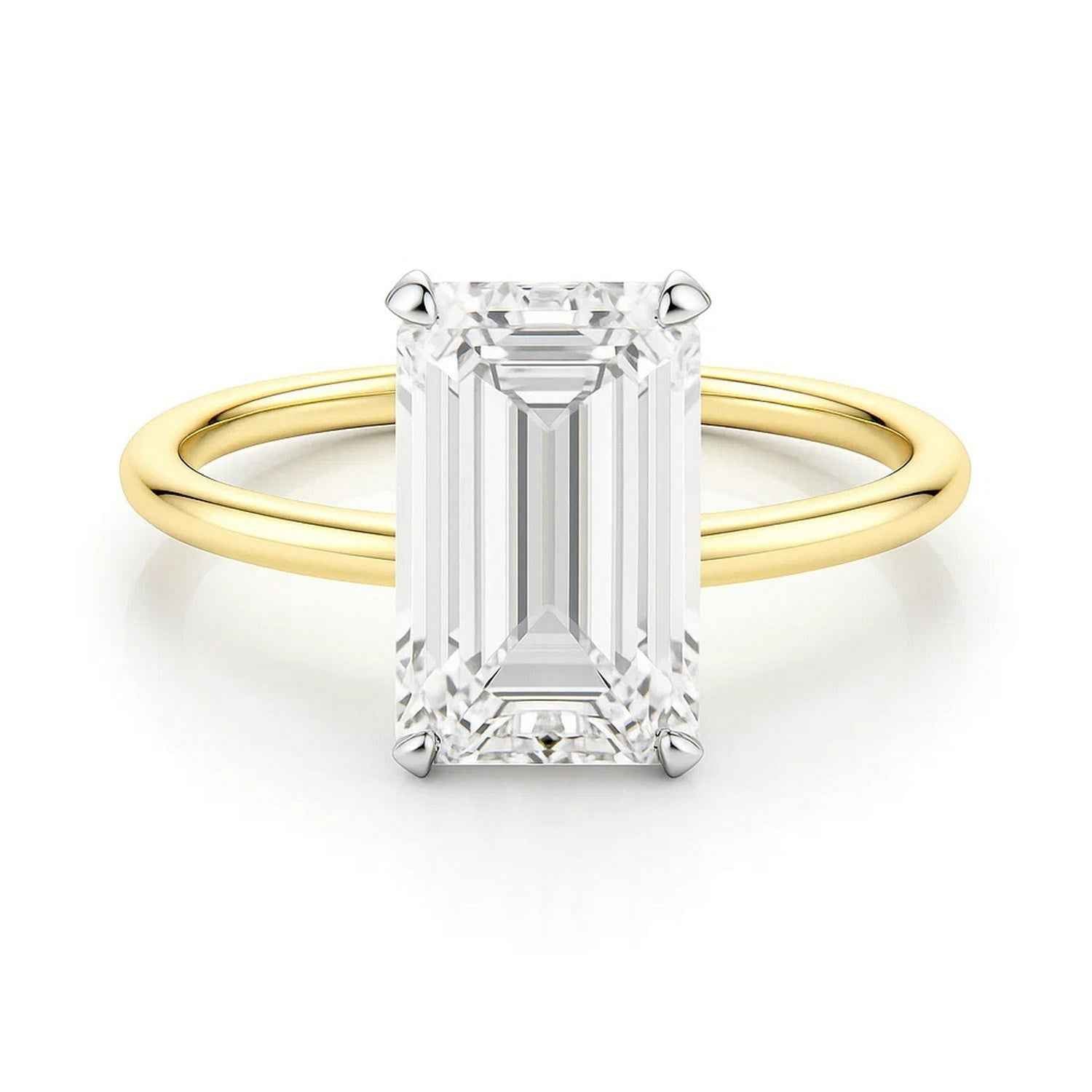 10k yellow gold ring set with lab-grown diamonds