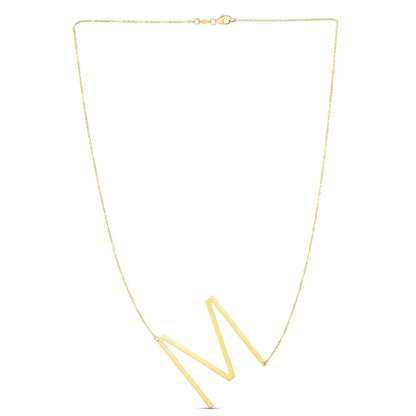 14K Yellow Gold Yours Truly Large Initial M Necklace
