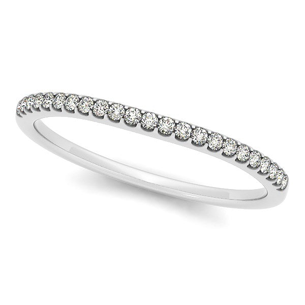 14k White Gold Scallop Setting Round Diamond Wedding Band (1/10 cttw) in a sleek high-contrast midnight luxury editorial styl