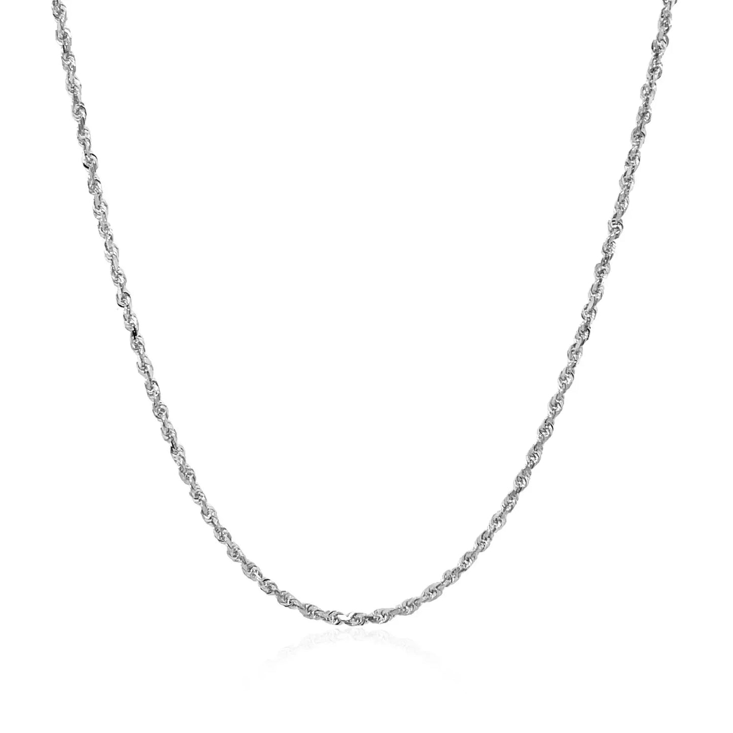 10k White Gold Solid Diamond Cut Rope Chain (1.40 mm) - Peelerie