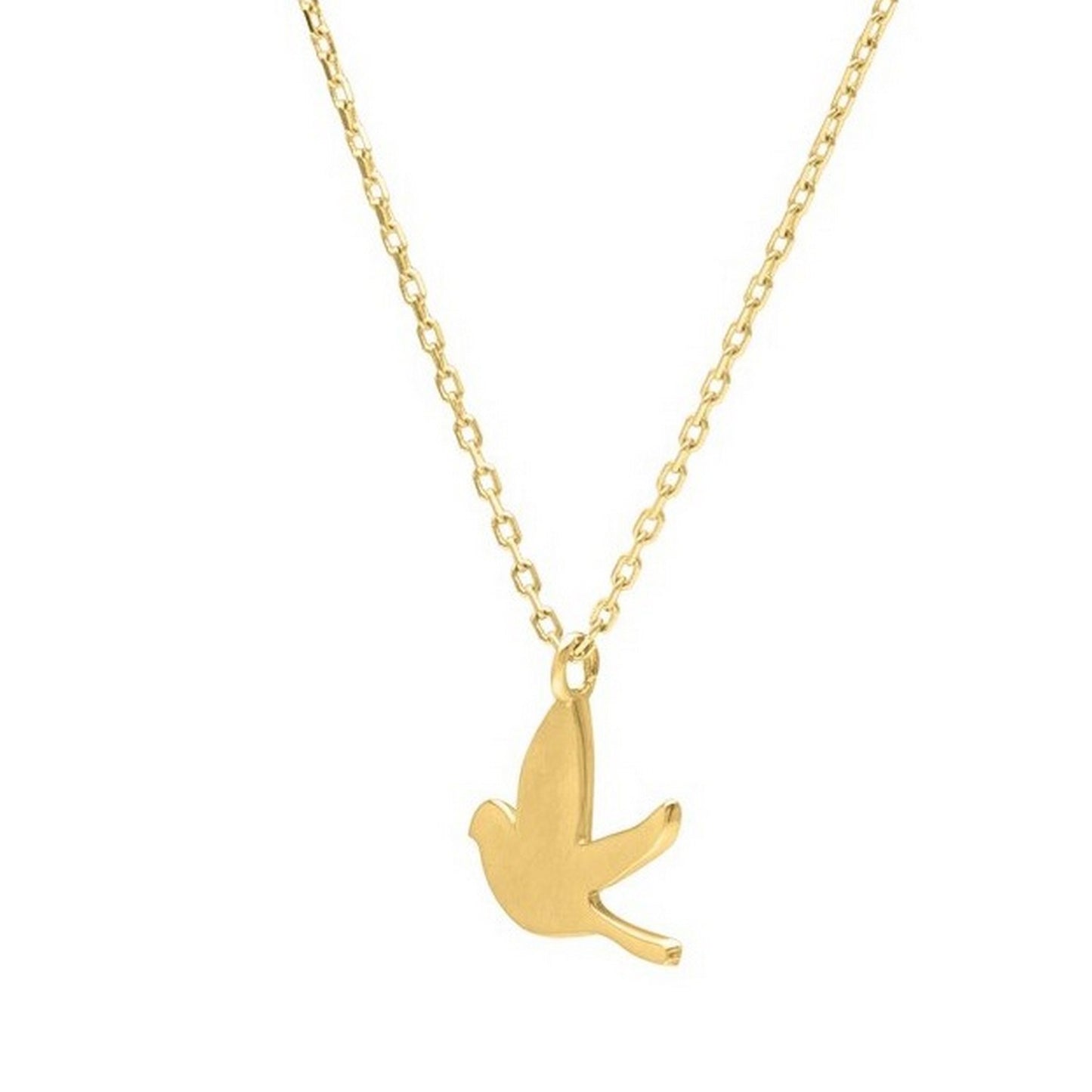 Dove Necklace in 14K Yellow Gold