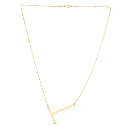 14K Yellow Gold Yours Truly Large Initial T Necklace