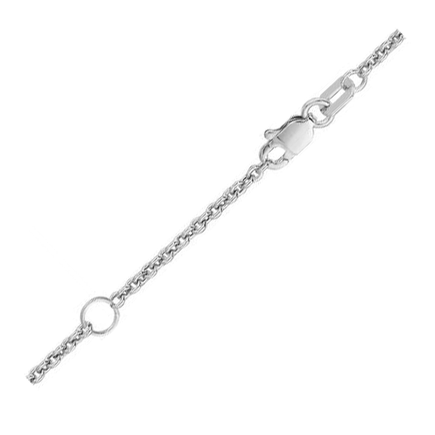 Extendable Cable Chain in 18k White Gold (1.80 mm) in a sleek high-contrast midnight luxury editorial style